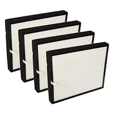 Imagem de Nispira True HEPA Conjunto de substituição de filtro de ar de carbono ativado compatível com purificador de ar A350 A375. Comparado com a peça BF25A 4 pacotes