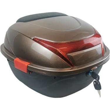 Imagem de Estojo De Motocicleta Top Case, Caixa De Capacete Traseiro, Estojo De Armazenamento De Capacete Traseiro, Estojo Universal De Capacete, Estojo De Capacete Para Scooter, Motocicleta, Ci, Brown