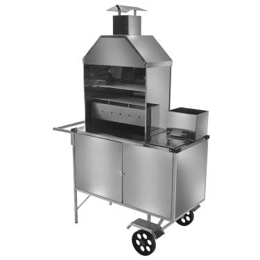 Imagem de Carrinho De Churrasco Cefaz Luxo Inox Rodas Maciças L03m