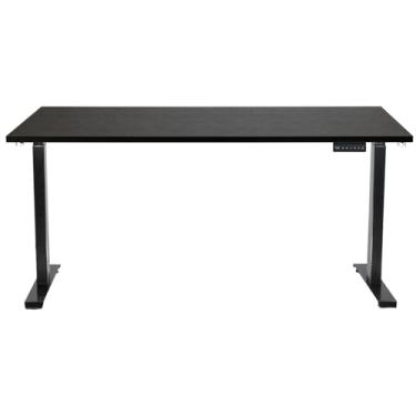 Imagem de Mesa Preta Elevate 320 Elétrica com Altura Ajustável, 74-122cm, Tampo MDF, 2 Motores, Visor Digital, 3 Memórias, Bivolt (Preto Amadeirado, 140x70cm)
