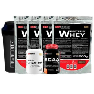 Imagem de Kit 4 Whey Protein 500G+ Bcaa 100G Tangerina+ Power - Bodybuilders
