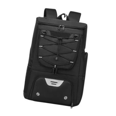 Imagem de Dynwave Mochila de basquete com compartimento para sapatos, academia, noite, refletiva, respirável, com suporte para bola, bolsa esportiva para vôlei, Preto