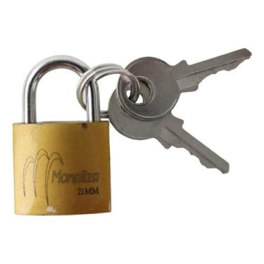 Imagem de Cadeado Latão Dourado 20x21mm Segurança Porta Armario - Monaliza