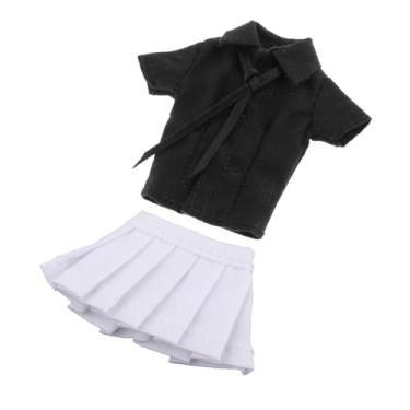 Imagem de Kokiya Roupas para figuras femininas 1/12, traje completo, roupas para figuras de ação para femininas de 6'', Camisa Preta