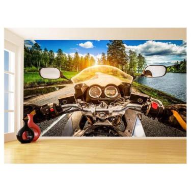 Imagem de Papel De Parede 3D Moto Esporte Viagem Estrada 3,5M Bkm86 - Você Decor