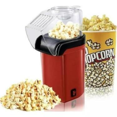 Imagem de Pipoqueira Elétrica Sem Óleo 1200W - Máquina de Pipoca Saudável com Ar Quente, Automática 110V (Vermelha) - Totalmente Automática, Fácil de Usar e Limpar - Produz Pipoca Caseira Perfeita em Minutos