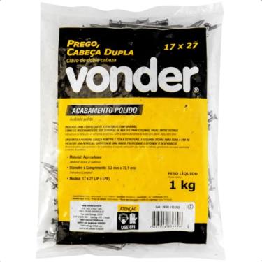 Imagem de Prego Cabeça Dupla 17 x 27 (2.1/2 x 11) 1 Kg Vonder