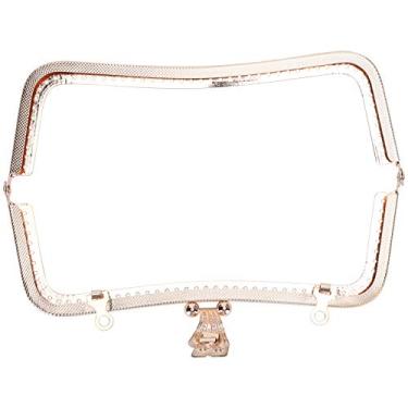 Imagem de ZJchao Frame de Bolsa de Metal, DIY Kiss Clop Lock Metal Purse Frame 20cm Bolsa Frame Retro Compensado Hardware Acessórios de Hardware 20cm (Golden B01-027-00477)
