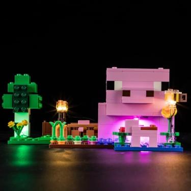 Imagem de YEABRICKS Luz LED para 21268 Minecraft The Baby Pig House Building Blocks Model (conjunto de construção não incluído)