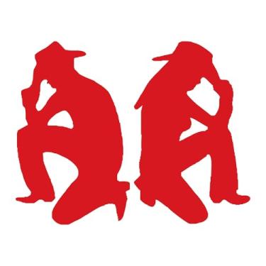 Imagem de Adesivo Decorativo Casal Cowboy e Cowgirl para carro caminhão caminhonete moto parede Country Chapéu rodeio vaquejada (VERMELHO, 35x27,3cm)