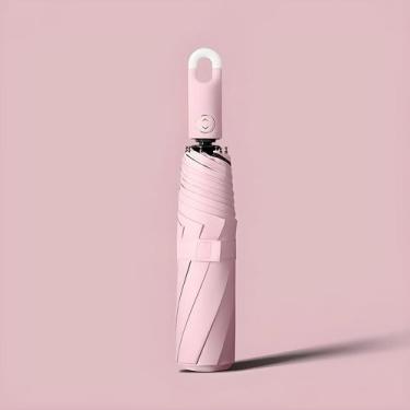 Imagem de Guarda-chuva Automático Azul Claro Amarelo Resistente a UV À Prova De 