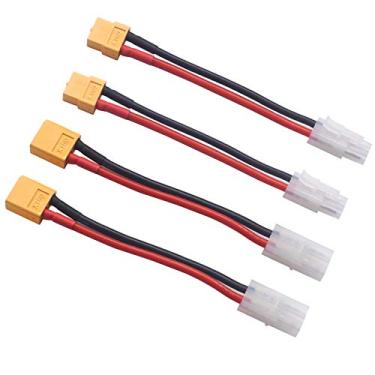 Imagem de Vgoohobby 2Pairs Plug Compatible with Big Tamiya Style Plug Male Female to XT60 Connector Adapter with 14AWG 10CM Silicone Wire for RC FPV Drone Car Truck Battery Charger ESC