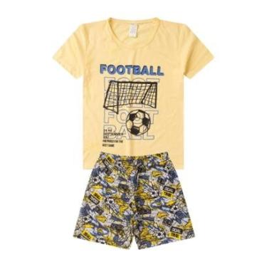 Imagem de Pijama Juvenil Mascuilno Brilha No Escuro kappes Amarelo-Masculino