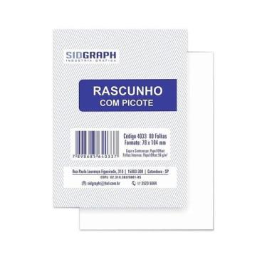 Imagem de Bloco sidgraph rascunho c/ picote 80 fls 78x104 - pt c/ 20