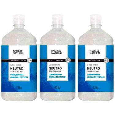 Imagem de Kit 3 Unidades Gel de Contato Dagua Natural Neutro 1,1Kg Sem Perfume C