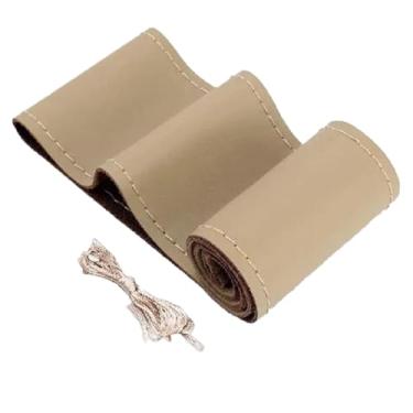 Imagem de Capa para volante de carro, costura DIY com agulha e linha, universal 15 IN, capas de couro de microfibra respirável e antiderrapante, acessórios para volante de carro para homens e mulheresin