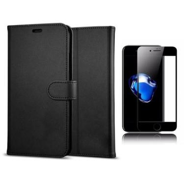 Imagem de Capa Carteira Para Celular iPhone 6 / 6s + Película De Vidro 3D - URM,