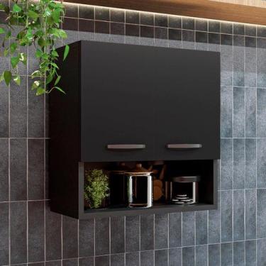 Imagem de Armário Aereo 2 Portas com Nicho Cozinha Compacta Modular Móveis Bonat