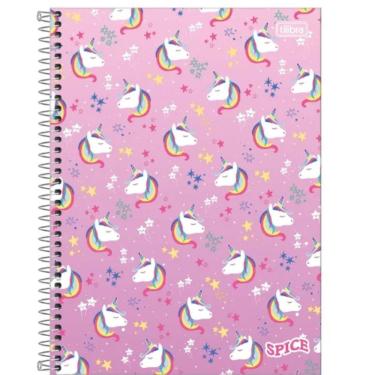 Imagem de Caderno Espiral Capa Dura Universitário 1 Matéria Spice Feminino 80 Folhas Tilibra Unicórnio