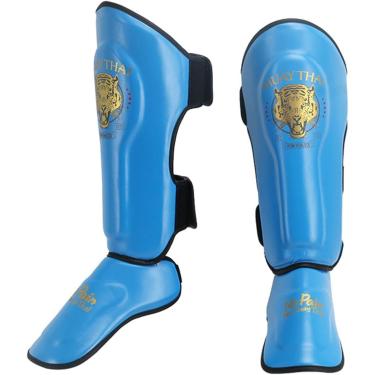 Imagem de Caneleiras Muay Thai, Almofadas De Treino De Muay Thai, Caneleiras De Kickboxing Muay Thai, Couro De Couro, Almofadas De Proteção De Perna, Equipamento De Treino De Sparring, Para, blue, M