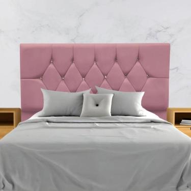 Imagem de Cabeceira Solteiro Cama Box Estofada 90 Cm Suede Marrocos Cor:rosê