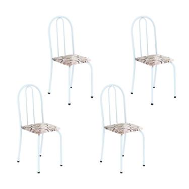 Imagem de Kit 4 Cadeiras Tubular 89x37x42 Cm Ane B Arabesco/ Branco