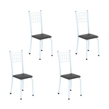 Imagem de Kit 4 Cadeiras Tubular 95x37x40 Cm Dany Preto/ Branco
