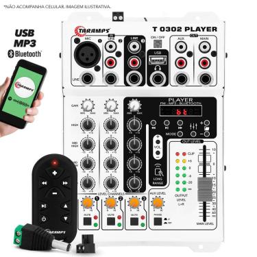 Imagem de Mesa De Som Automotivo Taramps T0302 Player Bluetooth Usb