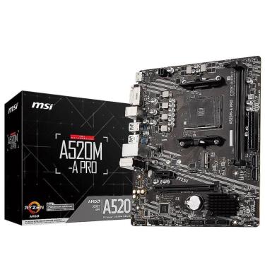 Imagem de Placa Mae MSI A520M-A PRO, DDR4, Socket AM4, M-ATX, Chipset AMD A520, A520M-A PRO