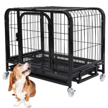 Imagem de Gaiola Cao Pet Cachorro Gato Canil Pet Shop Bandeja Removivel Rodinhas