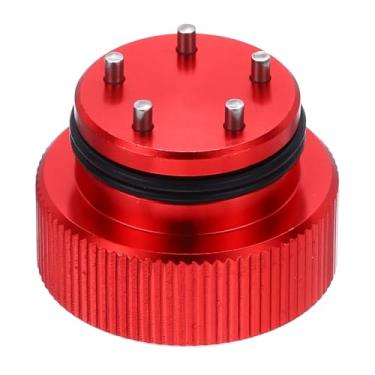 Imagem de HARFINGTON Ferramenta de chave de parafuso de peso de golfe, liga de alumínio, furo de 5 pinos redondo, ferramenta de substituição para taco de golfe com faixa elástica para putter traseiro de botão