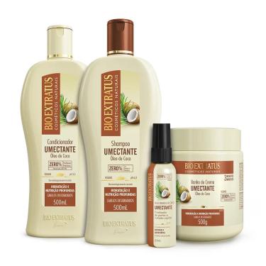 Imagem de Kit Bio Extratus Umectante Shampoo, Condicionador, Banho de Creme e Óleo Cremoso (500mL/g)