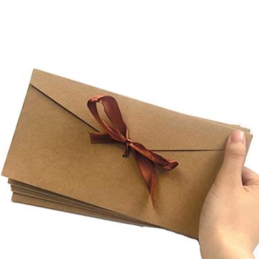 Imagem de 10 pacotes de envelopes de papel kraft, mini envelopes com fita, pequenos cartões de presente, envelopes de cartão de presente, cartão de crédito, Natal, aniversário, convite de Ação de Graças