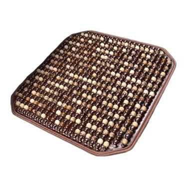 Imagem de QccHieUs Capa de assento de massagem de verão, tapete refrescante para carro, feito à mão, acessório interior de carro confortável para cadeira de escritório, Marrom