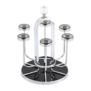 Imagem de YWJLQH Suporte para escorredor de copos, suporte para canecas de café, secador, base giratória 360 graus, escorredor antiderrapante para garrafas esportivas, Prata