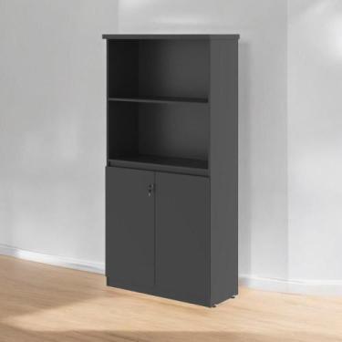 Imagem de Armário Estante com Prateleiras Doubler Preto - Mobiliar Home Shop