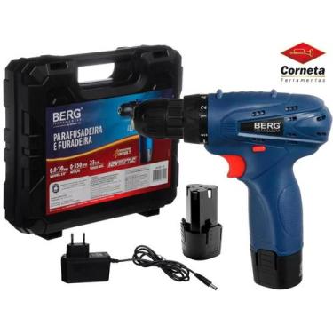 Imagem de Parafusadeira Furadeira Bateria 3/8 12v Bivolt Com Maleta - Berg