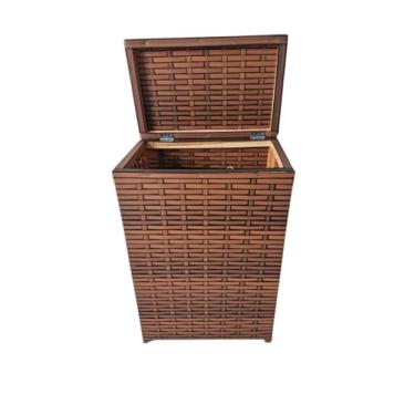 Imagem de Cesto organizador retangular de roupa, com acabamento em fibra sintética, bonito e moderno (envelhecido)