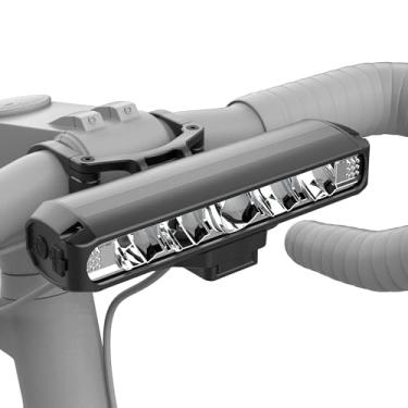 Imagem de UPPEL Farol de bicicleta recarregável de 2600 lúmens – luz de bicicleta de alto brilho para passeios noturnos, luz frontal de ciclismo à prova d'água, acessórios de bicicleta de fácil instalação para