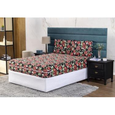 Imagem de Capa de Colchão Viuva Solteirão 28cm e Fronha com Zíper Malha Estampad