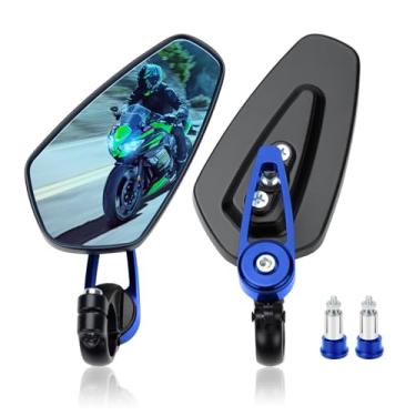 Imagem de LKV Espelhos de extremidade de barra de motocicleta - espelhos retrovisores de guidão de 7/20.3 cm 22 mm compatíveis com Honda Grom MSX125 Kawasaki Z900 Z1000 Suzuki GSXR Yamaha MT-03 MT-07 e mais
