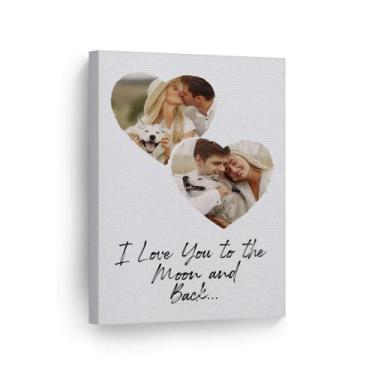 Imagem de Impressão em Tela com Design Smile Art - Colagem de 2 Fotos Personaliz