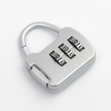 Imagem de Kit 2 Cadeados Coloridos Bloqueio Por Senha 3 Digitos Armários Mochila