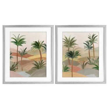 Imagem de Stupell Industries Conjunto de impressão emoldurada cinza Exotic Desert Oasis de 2 peças por Ian C., 21 x 17