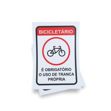 Imagem de Kit 3 Placas sinalização 15x21cm EM PVC PL(288) - Tema: Bicicletário -