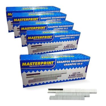 Imagem de Kit 5 Caixas de Grampo para Grampeador Galvanizado 26/6 c/ 5000 Ideal 