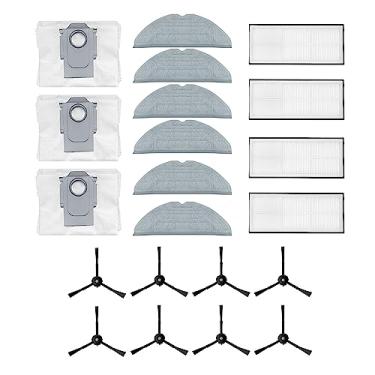 Imagem de HMHAMA Kits de acessórios de substituição para aspirador de pó Roborock S8/S8+/S8 Pro Ultra Robot (8 escovas laterais, 4 filtros, 4 sacos de pó, 6 esfregonas)