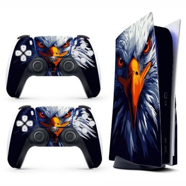 Imagem de Skin Sticker for Game Console 5 Cover - Bald Eagle, Compatible with Both Disc Edition & Digital Edition (not Slim Ver) - 2 Controller Skins & Console Skin - No Bubble, Full Protection, Removable