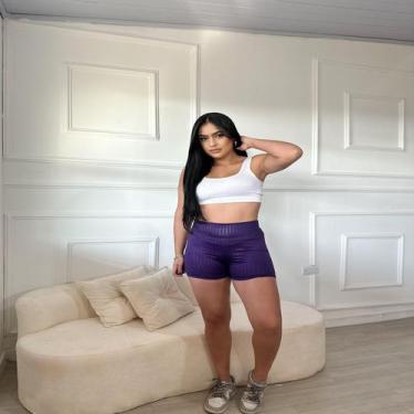 Imagem de Short Curto Academia Feminina Tam P M G GG - AM Modas, Roxo, P