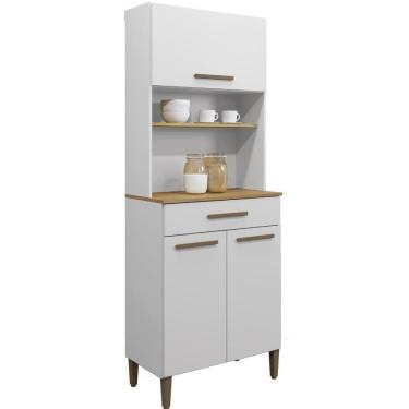 Imagem de Paneleiro Itália 3 Portas 1 Gaveta Cinamomo Branco Arte Móveis